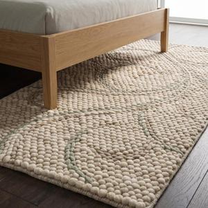 Tapis d'intérieur en laine tissé à la main, antidérapant, à boucles moyennes, couleur unie crème vert sauge, tapis de sol minimaliste, décoration moderne pour la maison - Product Image 2