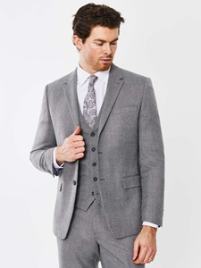 Costume 3 pièces bleu marine pour homme, style américain, coupe ajustée, blazer à simple boutonnage, gilet, en laine et polyester, couleur unie, revers crantés, fermeture boutonnée - Product Image 4