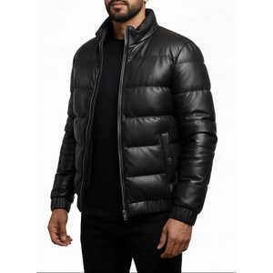 Chaqueta de Cuero de Oveja Marrón Oscuro Hecha a Mano para Hombre, Ajuste Personalizado, Impermeable, de Secado Rápido, con Capucha, Estilo Casual de Invierno - Product Image 2