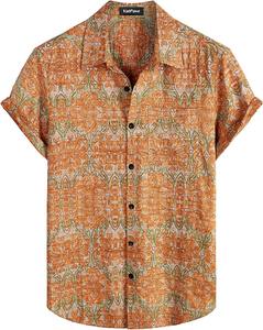 Camisa de Hombre para el Día a Día, Manga Corta, Estampado Tropical, Casual de Playa, con Botones, Verano, Vibrante, Colorida, Floral, Top, Camisa de Verano para Hombre - Product Image 1