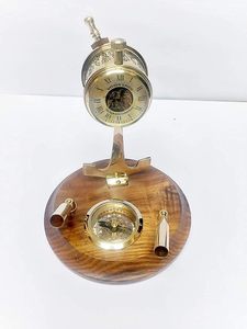 Vintage <b>Antique</b> Brass Telegraph with Pen Holder <b>Compass</b> Nautical Table Top Home Decor Gift Item - Product Image 5