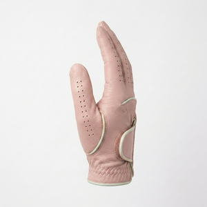 Gants de golf personnalisés pour femmes, en cuir véritable antidérapant, pour droitier, pour le golf en extérieur, bleus, rouges et blancs - Product Image 1