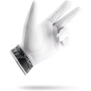 GEO BROTHERS Sheepskin Breathable Golf Glove <b>Velcro</b> <b>Strap</b> Closure Quick Drying Non-Slip Full Finger Design-Durable Women's Left - Product Image 1