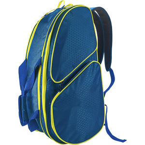 Mochila de Tenis Impermeable de Gran Capacidad, Bolsa Deportiva Azul Resistente con Detalles Amarillos y Almacenamiento con Múltiples Bolsillos - Product Image 3