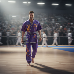 Uniforme d'arts martiaux personnalisé brodé à la main, tendance, élégant, avec strass, Tai Chi Kung Fu, léger, pour spectacle sur scène - Product Image 3