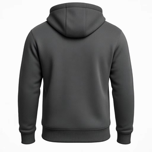 Sweat-shirt à capuche gris foncé pour homme avec fermetures éclair et poches orange, coupe classique, style décontracté, vêtement d'automne - Product Image 5