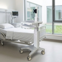 Chariot médical réglable en hauteur Hochey en ABS pour clinique, mobilier hospitalier, chariot mobile pour ordinateur et soins infirmiers