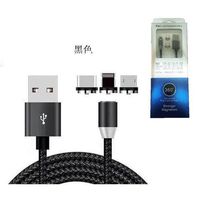 Câble de charge magnétique SUNING X pour iOS et Type-C, rotation à 360 degrés, aimant plus puissant, blindage en nylon tressé métallique, fabriqué en cuivre pur
