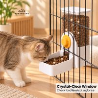 Distributeur de nourriture par gravité monté sur cage Flower Lock de 1600 ml