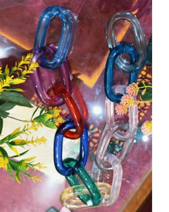 Eslabones de cadena de resina personalizables, de gran tamaño y colores claros, eslabones grandes de resina multicolor disponibles por Glowin Fashion. - Product Image 2