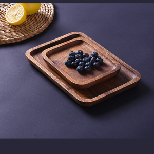 <b>Rustic</b> Wooden Food Serving Tray with Handles Handmade Decorative Breakfast Tray for Bed Kitchen <b>Dining</b> Coffee <b>Table</b> - Product Image 4