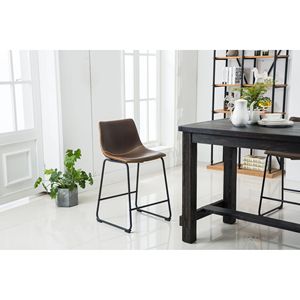 ชุดโต๊ะรับประทานอาหารไม้โบราณ Bronco พร้อมโต๊ะสูงแบบเคาน์เตอร์และเก้าอี้สีน้ำตาลสี่ตัว - Product Image 5