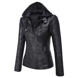 Best Selling Women's <b>Leather</b> <b>Jacket</b> Custom Logo Factory Wholesale Price XL Size <b>Long</b> Women's <b>Leather</b> <b>Jacket</b> - Product Image 1