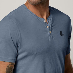 Retailer <b>Men</b> Short Sleeve <b>Henley</b> T <b>Shirt</b> 2 3 Button Placket Custom Logo <b>Men</b> <b>Henley</b> Tee Short Sleeve <b>Men</b> Cotton <b>Henley</b> T <b>shirt</b> - Product Image 3