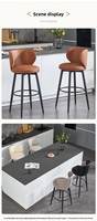 Tabouret de bar moderne avec structure métallique, chaise pivotante de luxe légère avec dossier, vente en gros, tabouret haut minimaliste pour bar à domicile, mobilier de bar