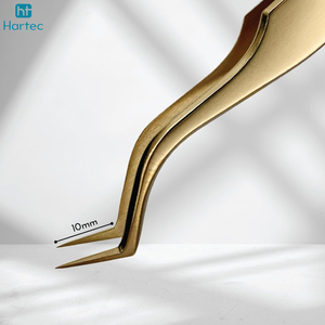 Durable Stainless Steel Beauty Tools with Low MOQ Best Quality High Precision Gold-Plated Eyelash Extension Tweezers Set - Product Image 6