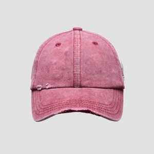 <b>Vintage</b> Distressed Pink Baseball <b>Cap</b> 6-Panel Adjustable Unisex Cotton Casual Wear Ripped Style Spring Summer Hat - Product Image 3