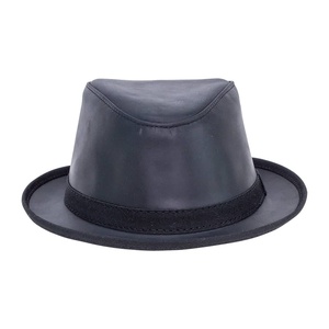 Chapeau Fedora en cuir unisexe pour adulte, formel et décontracté, quatre saisons, 56-58 cm, noir - Product Image 2