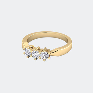 Anillo de diamantes con tres piedras redondas de 1.55 CTW y engaste tipo bisel. - Product Image 4