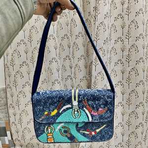 กระเป๋าคลัทช์ปักลายลูกปัดน้ำหนักเบา ดีไซน์โดดเด่นไม่ซ้ำใคร งานฝีมือประดับเม็ดลูกปัดสไตล์ชาติพันธุ์ สำหรับงานพิธีการ - Product Image 4