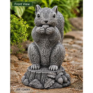 รูปปั้นกระรอกเรซิ่นสำหรับตกแต่งสวนภายนอก สีเทา - Product Image 4
