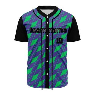 Camiseta de béisbol personalizada con nombre del equipo, diseño de patrón digital azul 10, camiseta deportiva de manga corta - Product Image 4