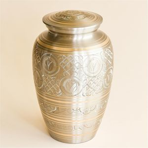 Handcrafted Engraved Metal Cremation Urn with Secure Lid Memorial Ashes Keepsake Funeral Urn Decorative Memorial Vessel - Product Image 5