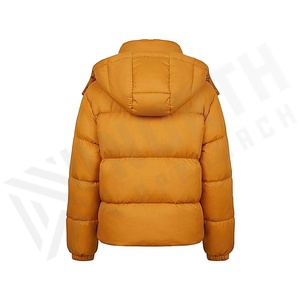Hooded Quilted Waterproof <b>Bubble</b> Jacket Black Full Sleeve Winter Windproof Cotton Shell Knitted Fabric Polyester Filling Stand - Product Image 2