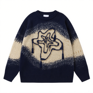Fabricant de pulls pour hommes sur mesure, pulls en tricot épais jacquard, pulls en laine à blocs de couleur pour hommes - Product Image 2