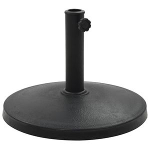 Base per Ombrellone da Patio in Poliresina Nera da 22,0 Libbre con Intarsi Decorativi - Product Image 1