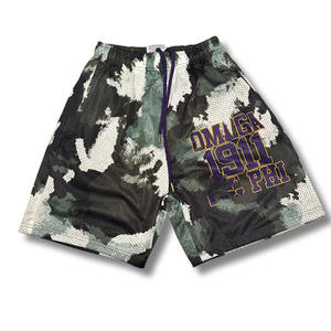 กางเกงขาสั้นโอเมก้าขายส่งแบบยุทธวิธี พิมพ์โลโก้ตามสั่ง ผ้าฝ้าย 100% ทรงกลาง ODM กางเกงวิ่งลำลองสำหรับผู้ชาย กางเกงออกกำลังกาย - Product Image 1