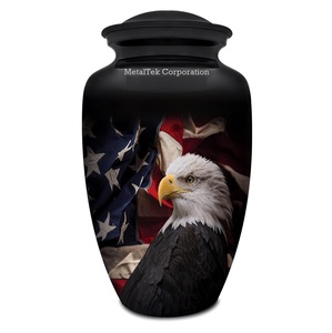 Handcrafted American Style Aluminum Cremation <b>Urn</b> for Human Adult Ashes <b>Large</b> Eagle Memorial Funeral <b>Urns</b> Metal Keepsake Jars - Product Image 1