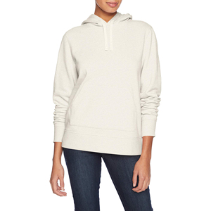 Sudadera con Capucha Blanca para Mujer, Color Sólido, Manga Larga, Tejido de Algodón Transpirable, para Otoño, con Bolsillos - Product Image 2