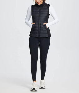 Chaleco Acolchado Ligero, Transpirable e Impermeable, de Punto, para Correr en Invierno, Sin Mangas, con Bordado, Liso, OEM, de Algodón - Product Image 5