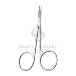Tijeras de Punta Curva de Acero Inoxidable de Grado Médico Profesional, Color Plata Satinado, Venta al por Mayor B2B, para Uso Clínico, con Certificación CE - Product Image 2