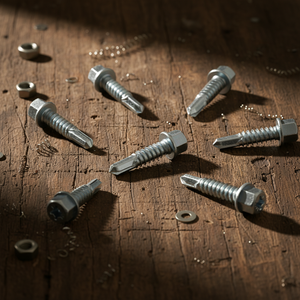 Vis autoperceuses à tête hexagonale en acier au carbone classe 8, zinguées/galvanisées, pouces/métriques, pour toiture et structure, OEM disponible, PDC - Product Image 1