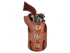 Cinturón de cuero ajustable con ranuras para correas y doble bolsa de almacenamiento para equipo utilitario de equitación western y actividades al aire libre. - Product Image 4
