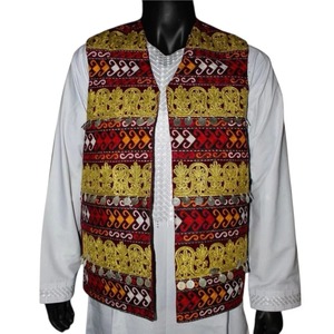 Handmade Mens Afghani Waistcoat Classic Embroidered Formal Traditional Wear Sleeveless Jacket Bulk Supply Vests Waistcoats - Product Image 6