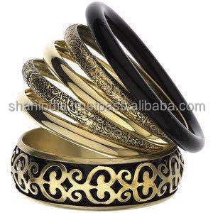 Brazaletes de madera y metal de resina hechos a mano para mujer y niña, conjuntos mezclados de alta calidad - Product Image 5