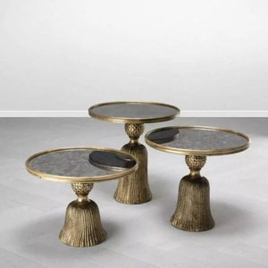 Gold <b>Rectangle</b> Metal Cake Stand 2 Tier <b>Mirror</b> Tray Cake Display Home Decor Accessory Luxury Cake Stand Hotel Table Centerpiece - Product Image 3