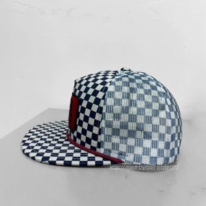 INJAE Full Printing Checkerboard Pattern Snapback Custom Logo Patch Mesh Back Streetstyle Trucker <b>Cap</b> with Rope Fashion Hat - Product Image 2