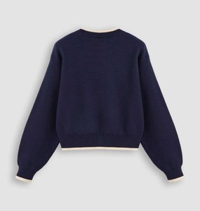 Varsity College Style Knit <b>Sweater</b> Elegant <b>Crewneck</b> Winter Pullover - High-End Soft Yarn Ladies Office Fashion 2026 Breathable - Product Image 2