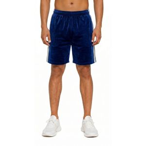 Pantalones Cortos de Terciopelo de Poliéster Ligero Azul Marino, Ropa Deportiva Transpirable, Movimiento Flexible, Tela Suave, Pantalones Cortos de Terciopelo para Hombre - Product Image 1