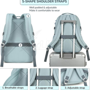 Strong Durable Polyester Fabric Elegant Design Large <b>Storage</b> Water-Proof Unisex Travel Backpack Zipper for Business Travel - Product Image 4