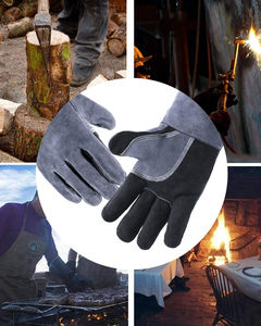 Gants de soudage 14 pouces, vente en gros directe d'usine, gants de sécurité en cuir croûte résistants à la chaleur pour travaux industriels et lourds - Product Image 5
