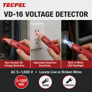 Probador de voltaje de VD-16 con alarma de voz beeper - Product Image 3