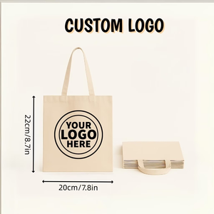 Custom Canvas Tote Bag Printed Logo Reusable Shopping Shoulder Bag Solid Color Large Capacity All Seasons Zipper Women's - Product Image 6
