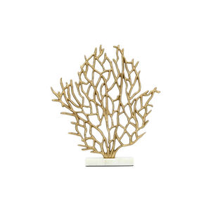 Sculpture décorative de luxe en métal, motif cœur corail arabe, finition dorée, contemporaine, pour table, accent de décoration intérieure, mariage, Pâques, anniversaire - Product Image 2