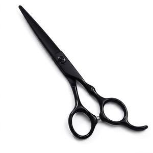 Ciseaux à effiler noirs en acier inoxydable, ciseaux de barbier à lame droite, outil de coupe de cheveux, ciseaux à cheveux - Product Image 5