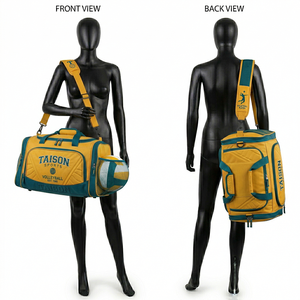 Bolsa Deportiva de Voleibol para Mujer, Premium, de Poliéster 600D, Tela Resistente, Diseño de Paneles Verde y Negro, Logotipo Personalizado Impreso, Bolsa de Viaje y Gimnasio - Product Image 5